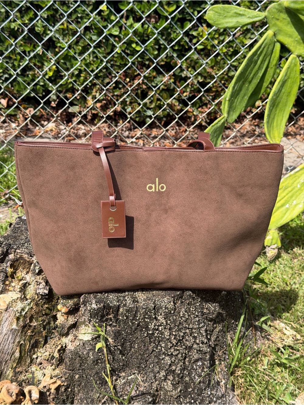 ALO Yoga Brown Suede Tote Bag - Picture 5 of 14